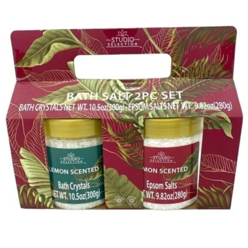 Studio Selection Lemon Bath Salt 2 Piece Gift Set
